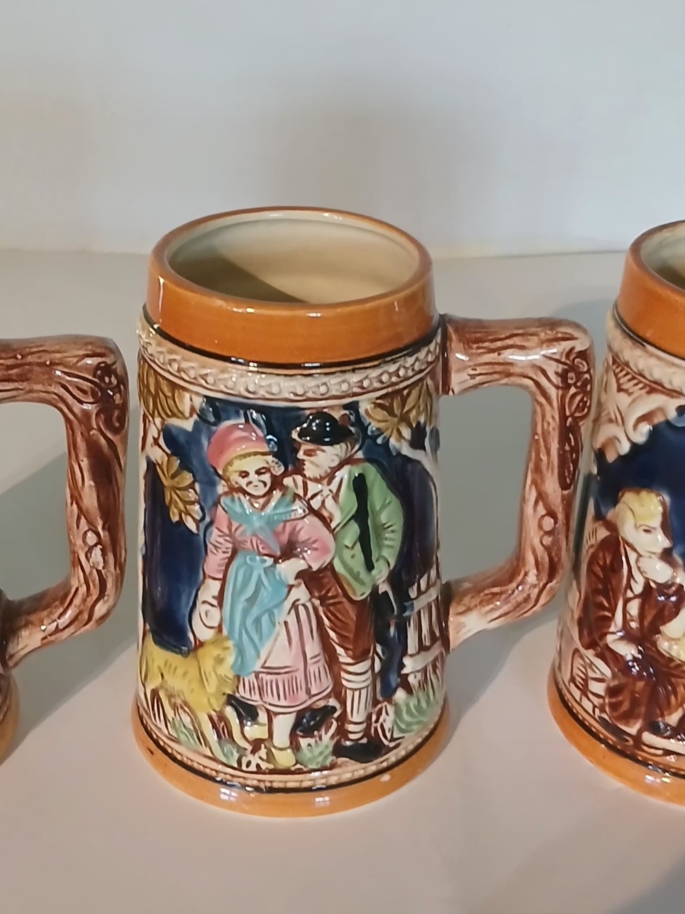 Vintage Set of 3 Ceramic Beer Steins / Mugs – Made in Japan